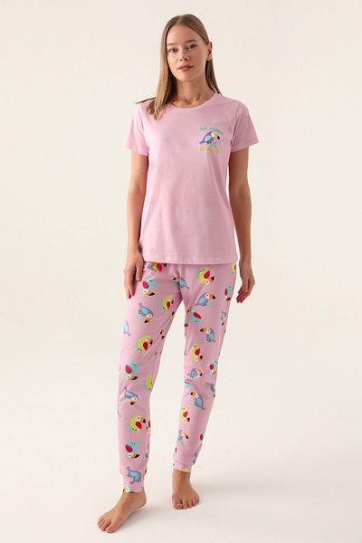 Rolypoly Callım Purple Women's Short Sleeve Pajama Set