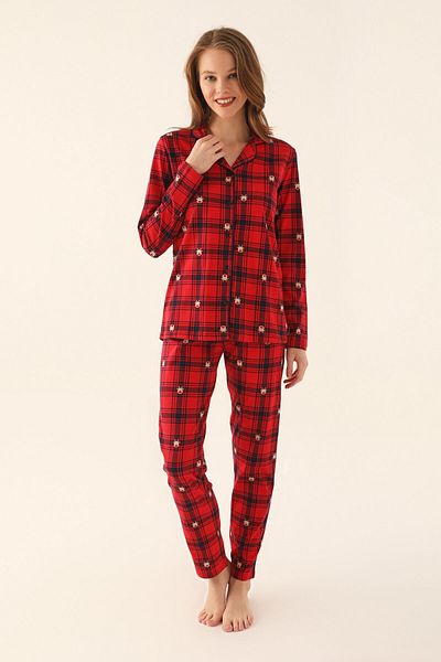 Arnetta Navy Blue Women's Shirt Pajamas
