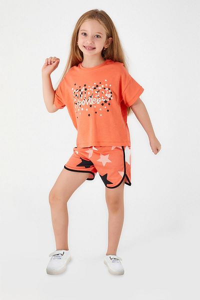 ROLY POLY Rolypoly Super Power Orange Girls' Shorts Set