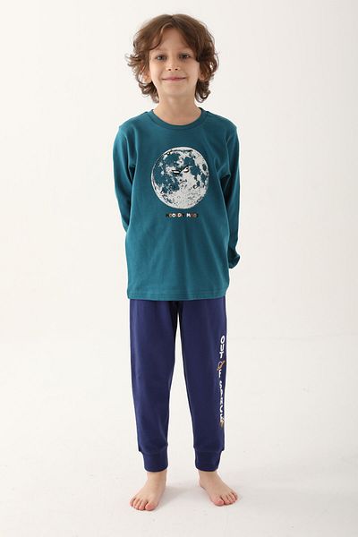 Rolypoly Dark Duck Green Boy's Long Sleeve Pajama Set