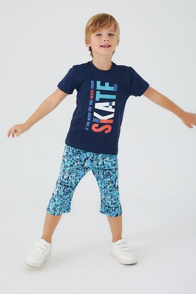 ROLY POLY Rolypoly Skate Time To Ride Navy Blue Boy Capri Suit
