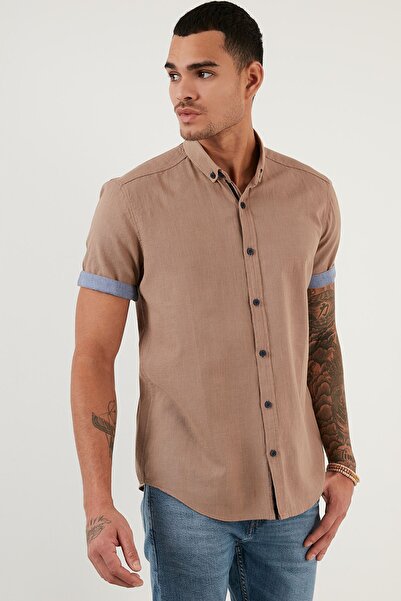 Buratti Ανδρικό πουκάμισο με κοντό μανίκι βαμβακερό πουκάμισο Cf21s112546