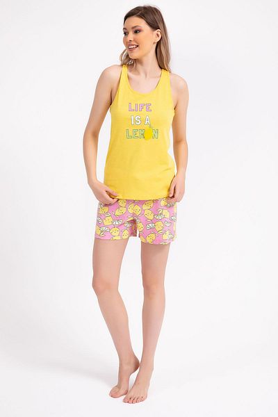 Arnetta Life Is A Lemon Yellow Women's Shorts Set