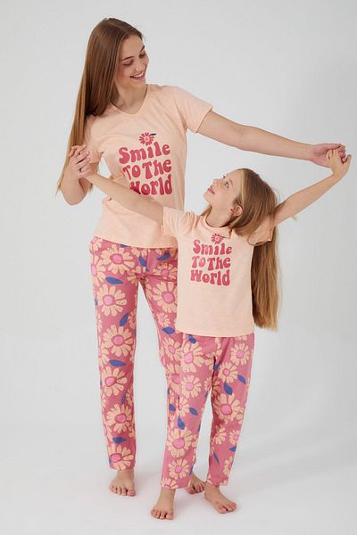 Arnetta Girl's Pink Short Sleeve Pajama Set