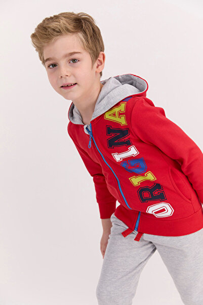 ROLY POLY Rolypoly Red Boy's Tracksuit Set - Zippered and Hooded