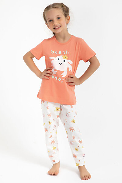 ROLY POLY 2782-G Mercan Beach طقم بيجامة للأطفال البنات بأرجل مطاطية