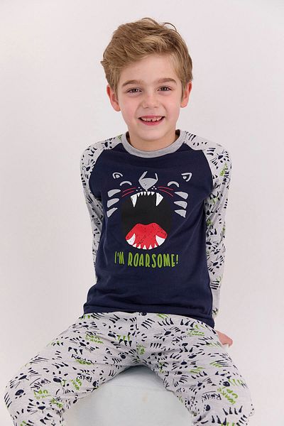 ROLY POLY Navy Blue Rolypoly Im Roarsome Boy's Pajama Set