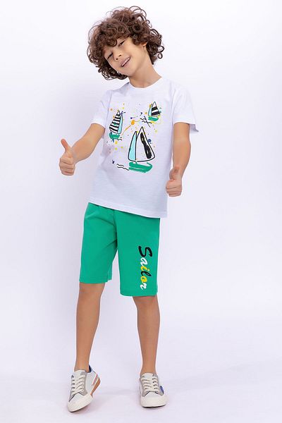 ROLY POLY White Boy's Bermuda Suit - Rolypoly Sailor