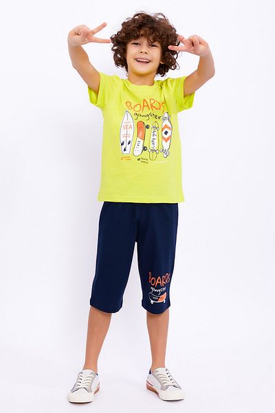ROLY POLY Boy Capri Set - Rolypoly Boards Gangster Lemon Yellow