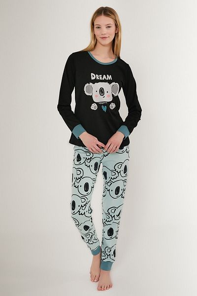 Rolypoly Women's Black Long Sleeve Pajama Set