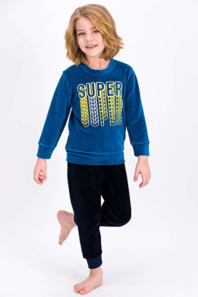 ROLY POLY Rolypoly Super Petrol Erkek Çocuk Kadife Eşofman Takımı