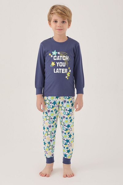 ROLY POLY Rolypoly Shooting Star Dark Indigo Boy Long Sleeve Pajama Set