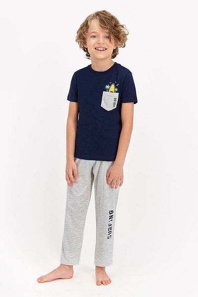 ROLY POLY Rolypoly Surfing Navy Blue Young Men's Short Sleeve Pajama Set