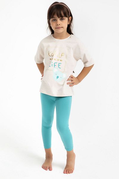 ROLY POLY Rolypoly Girl's Cream Short Sleeve Pajama Set