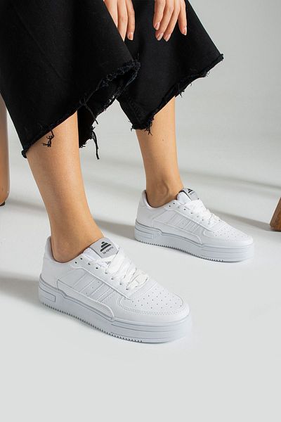 İnan Ayakkabı Insports Women's White Casual Sneakers & Sports Shoes Orthopedic Insole (3 cm Height)