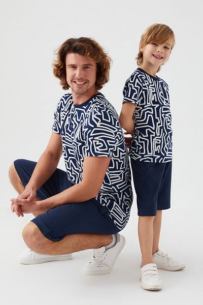 Arnetta Maze Navy Blue Men's Bermuda Suit