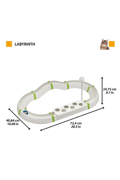 Ferplast Labyrinth Fun Toy for Cats Flashing Ball Included