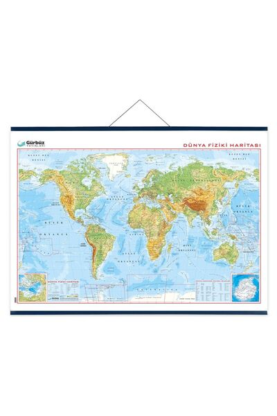 Gürbüz Yayınları World Physical Map 100x140 Slatted