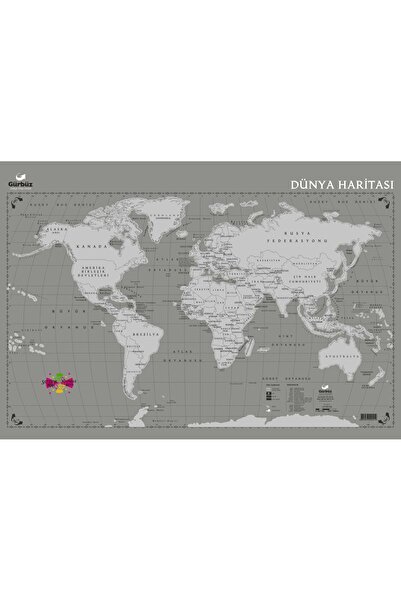 Gürbüz Yayınları Kazınabilir Dünya 35x50