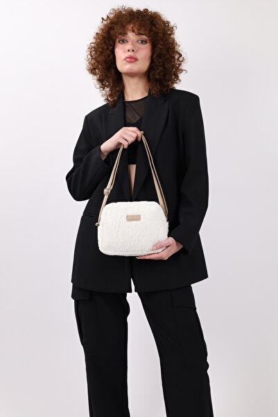 NOTHING Women's Mink Cream Fur Plush Mini Urban Cross Shoulder Bag