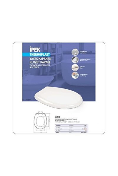 NKP 0304 Ipek Yavaş Kapanan Pp. Klozet Kapağı (ÜSTTEN SIKMALI)
