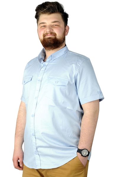 ModeXL Cămașă Plus Size Mode XL - Husă pentru braț și buzunar dublu, albastru 20361