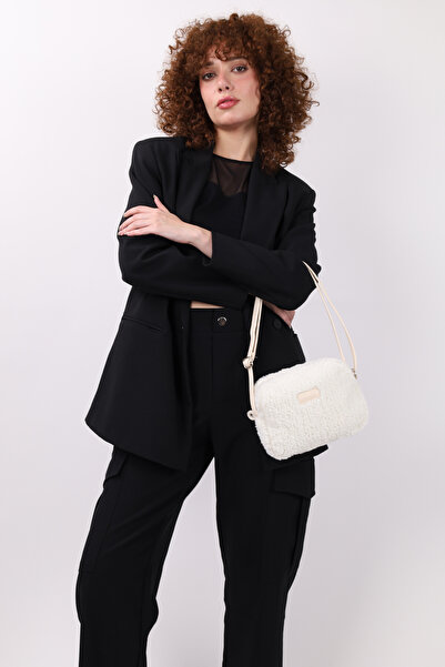 NOTHING Dámská krémová kožešinová plyšová mini taška přes rameno