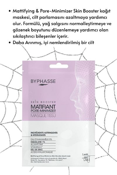 BYPHASSE Mattifying and Pore Firming Skin Booster Paper Face Mask 1pc