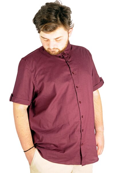 ModeXL Mode Xl Ανδρικό λινό Lycra πουκάμισο 20393 Plum