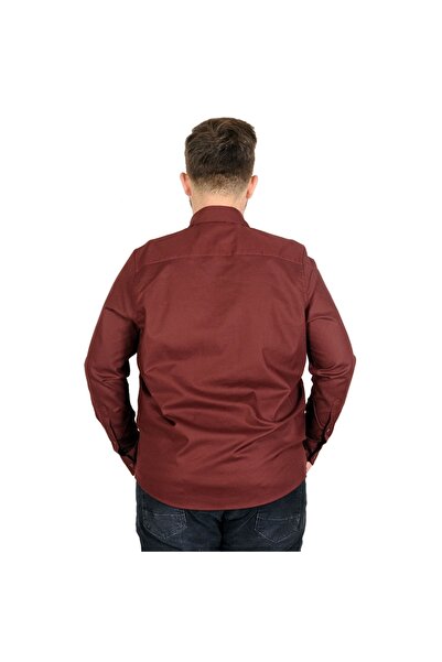 ModeXL Ανδρικό πουκάμισο Mode Xl Gabardin Double Pocket 20360 Plum