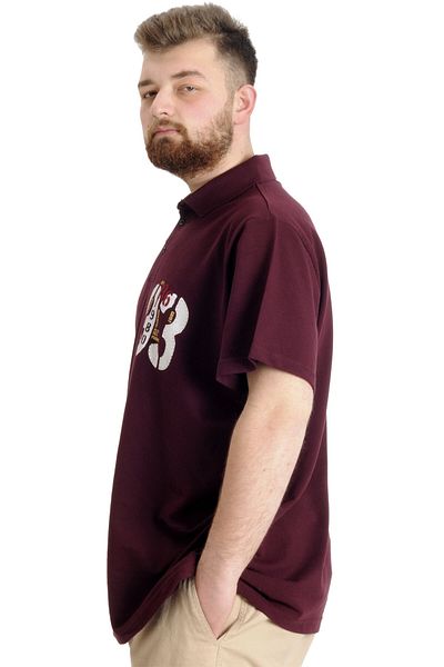 ModeXL Ανδρικό T-shirt Polo Piece Plus Size - Plum 23330