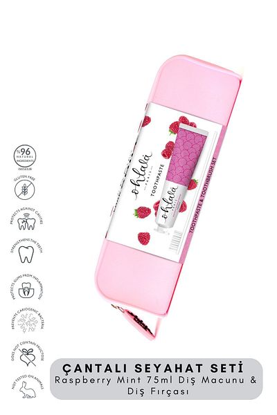 OHLALA Raspberry Mint 75 ml + Dental Luxe Toothbrush Premium Travel kit
