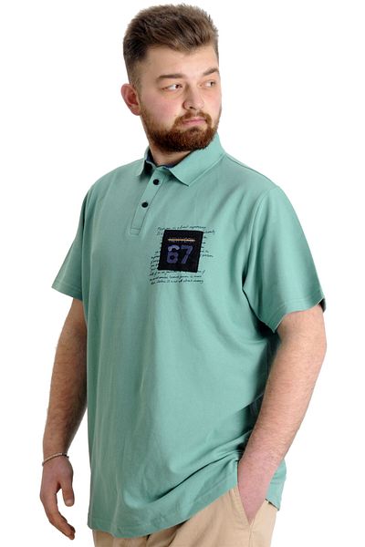 ModeXL Ανδρικό μπλουζάκι Polo Piece - Μεγάλο μέγεθος, Nyc 23332 Çağla