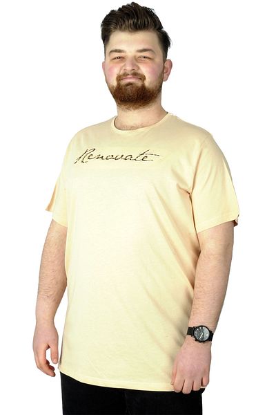 ModeXL Μπλουζάκι Mode Xl Large Size Printed Renovate 22157 Μπεζ