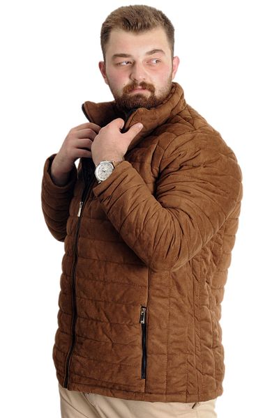 ModeXL Mode Xl Large Size Ανδρικό Παλτό Suede 23625 Cinnamon