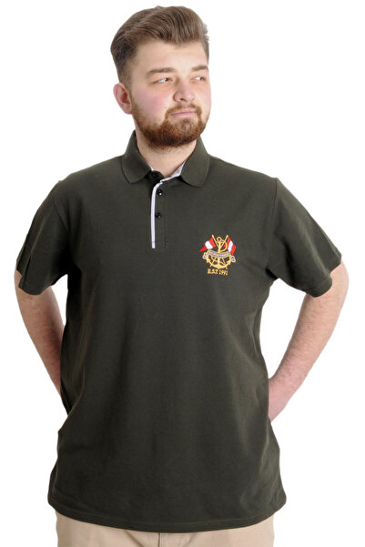 ModeXL Mode Xl Великий розмір Чоловіча футболка Polo Mode Team 23324 Хакі