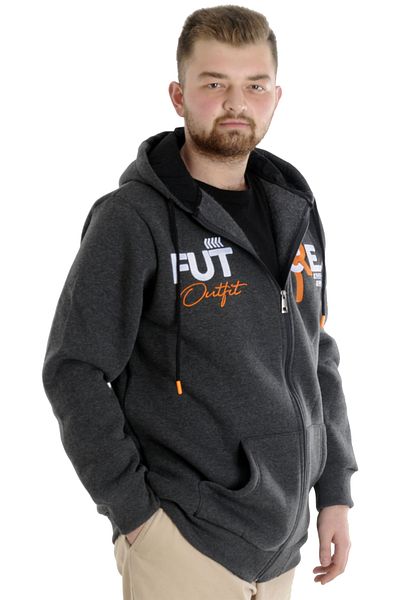 ModeXL Mode Xl Ανδρικό φούτερ με κουκούλα με φερμουάρ Future 22535 Antramelange