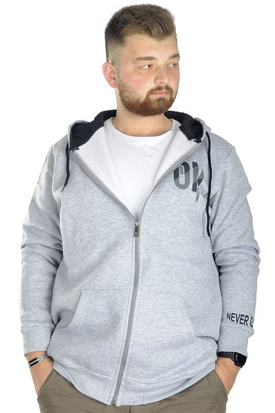 ModeXL Mode Xl Ανδρικό φούτερ με κουκούλα με φερμουάρ Keep On 22533 Grimelange