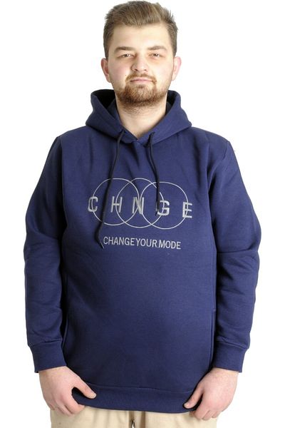 ModeXL Mode XL Ανδρικό Φούτερ με κουκούλα CHNGE 22518 Indigo
