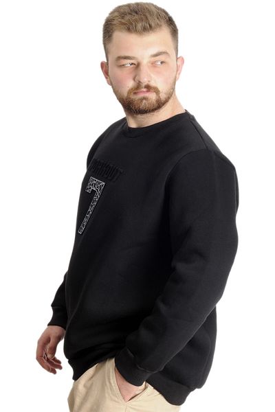 ModeXL Mode XL Plus Size Ανδρικό Sweat Bis. Collar Workout 22530 Μαύρο