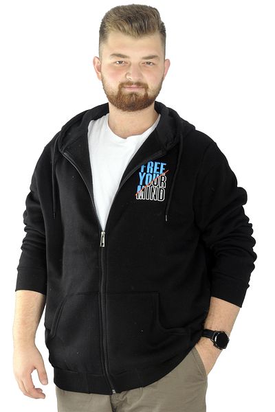 ModeXL Mode Xl Ανδρικό φερμουάρ ιδρώτα Free Your Mind 22536 Μαύρο