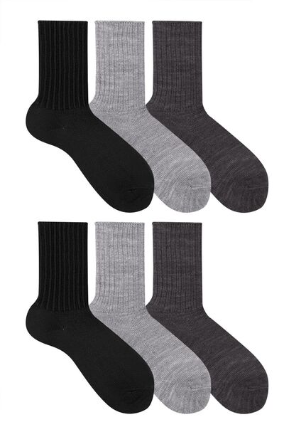 Ozzy Socks 6 Çift Kadın Kışlık Yünlü Uyku Çorabı Soft Touch