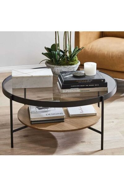 L' CAPO , OSLO ORTA SEHPA DARBEYE DAYANIKLI ÇİZİLMEZ FÜME CAM YAN SEHPA YUVAR...