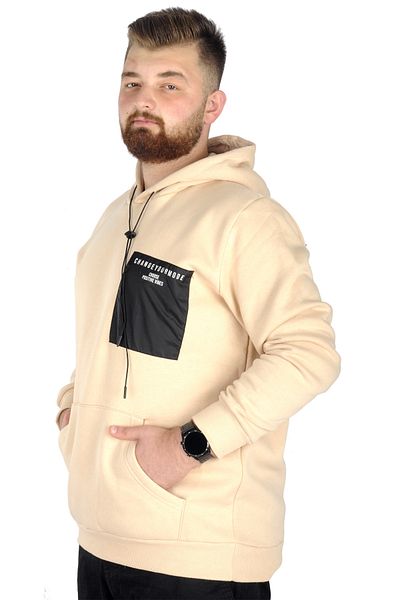 ModeXL Mode Xl Ανδρικό Φούτερ με κουκούλα Kangaroo 22540 Beige