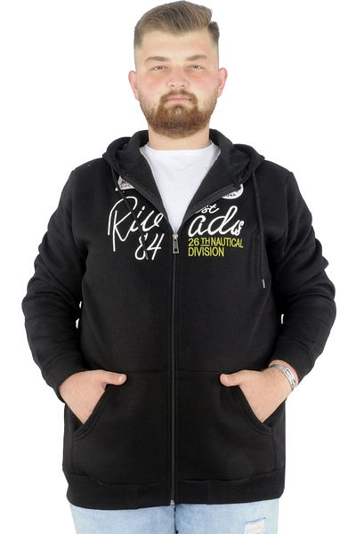 ModeXL Sweat pentru bărbați Mode Xl cu glugă și fermoar Riv 22522 negru
