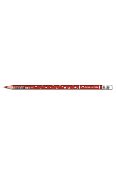 Faber Castell Faber-castell Başlık Kalemi Yıldız Desenli Silgili Kırmızı 1131...