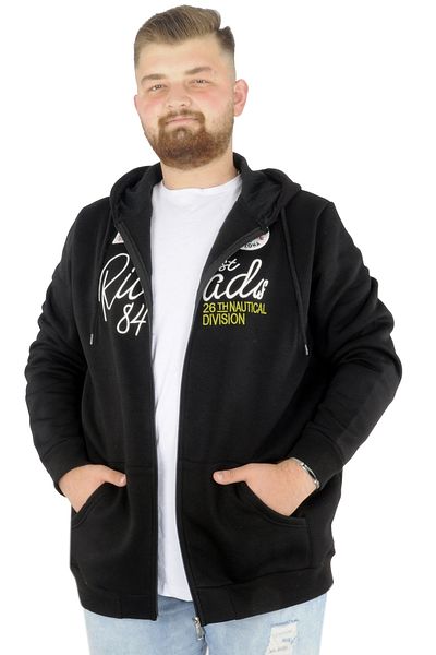 ModeXL Sweat pentru bărbați Mode Xl cu glugă și fermoar Riv 22522 negru