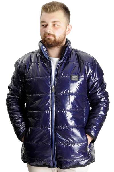 ModeXL Mode Xl Великий розмір Чоловічий пальто Капітоне 23608 Індіго
