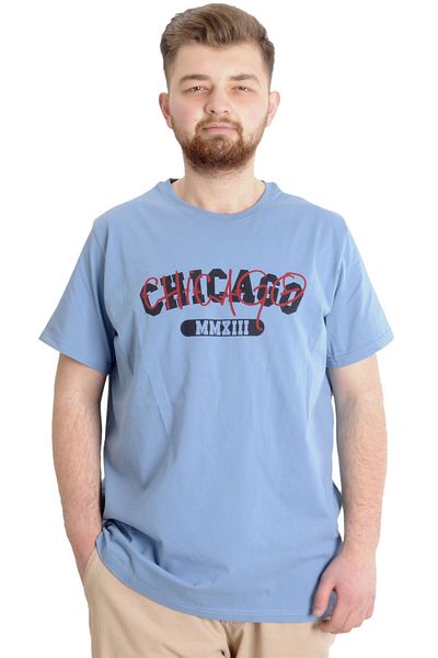 ModeXL Ανδρικό T-shirt Mode Xl Large Size Chicago 23105 Μπλε