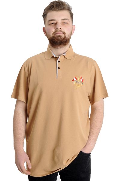 ModeXL Ανδρικό μπλουζάκι Mode Xl Large Size Polo Mode Team 23324 Μπεζ